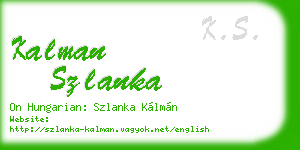 kalman szlanka business card