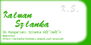 kalman szlanka business card